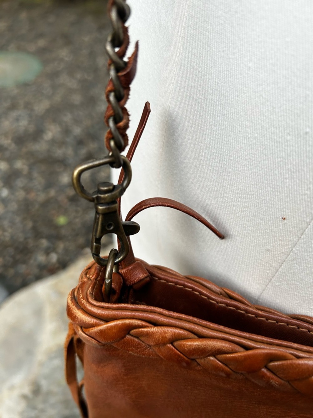 MANGO Brown Leather Fringed Crossbody Bag - Picture 11 of 11